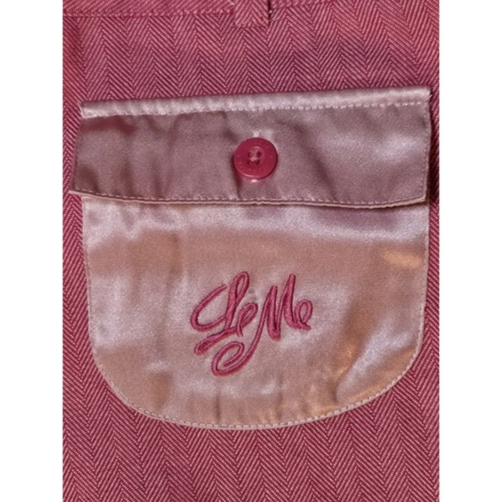 Kohls Lizzie McGuire Size 14 Haringbone‎ Pink Pants With Embroidered Pocket